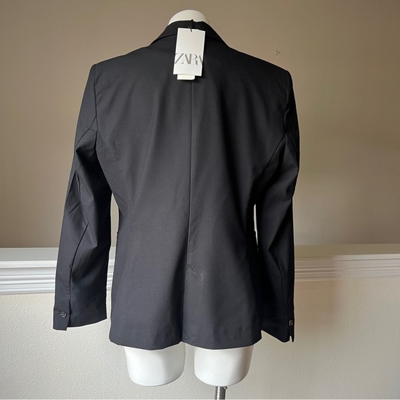 ZARA BASIC BLAZER BLACK SIZE 12 | 8372/380/800 - Picture 7 of 12